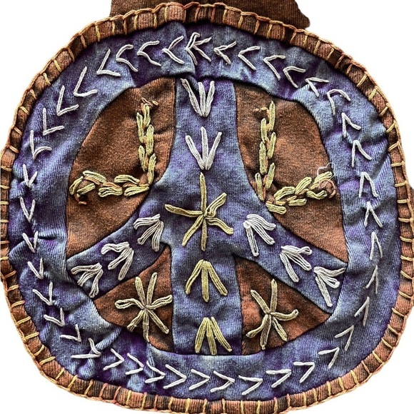 Kathmandu Imports Hand-stitched Boho Hippie Sling Bag Made in Nepal - Picture 4 of 6